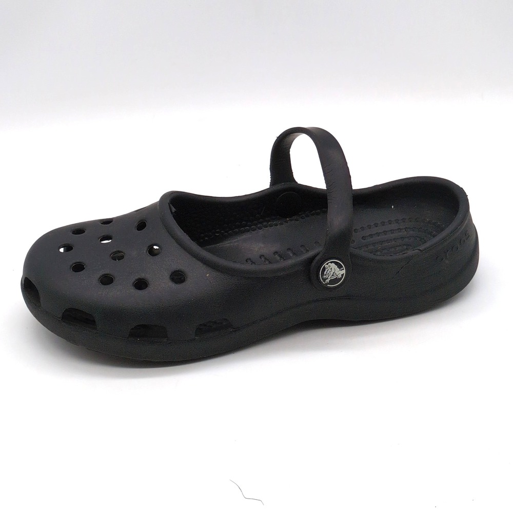 Crocs Shoes Womens Karin Black 7 Mary Jane Clogs Waterproof Slip On Comfort
